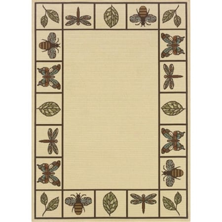 Sphinx By Oriental Weavers Rug, Montego 2266W 5x8 Rectangle - Ivory/ Brown-Polypropylene M2266W160230ST